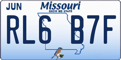 MO license plate RL6B7F