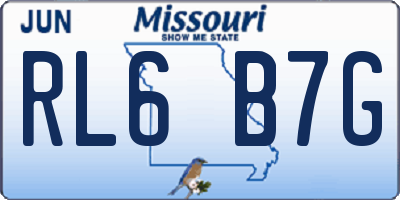MO license plate RL6B7G