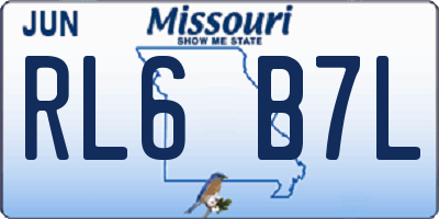 MO license plate RL6B7L