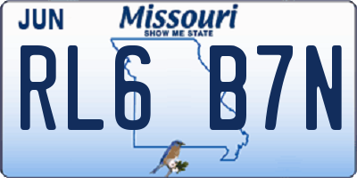 MO license plate RL6B7N