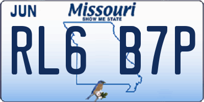 MO license plate RL6B7P