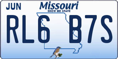 MO license plate RL6B7S