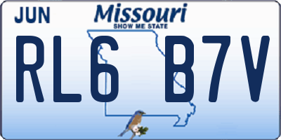 MO license plate RL6B7V