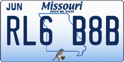 MO license plate RL6B8B