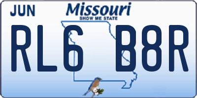 MO license plate RL6B8R
