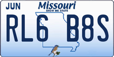 MO license plate RL6B8S