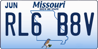 MO license plate RL6B8V