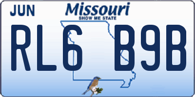 MO license plate RL6B9B