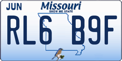 MO license plate RL6B9F