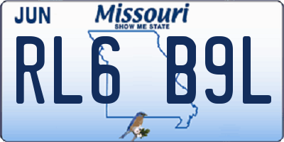 MO license plate RL6B9L