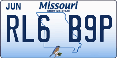 MO license plate RL6B9P