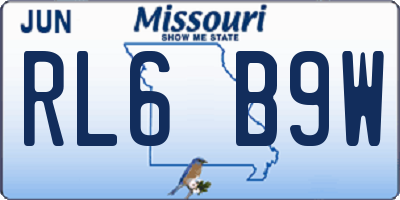 MO license plate RL6B9W