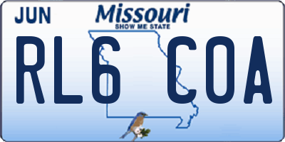 MO license plate RL6C0A