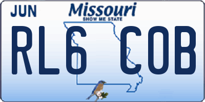 MO license plate RL6C0B