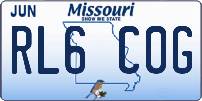 MO license plate RL6C0G