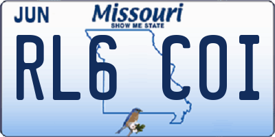 MO license plate RL6C0I