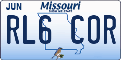 MO license plate RL6C0R