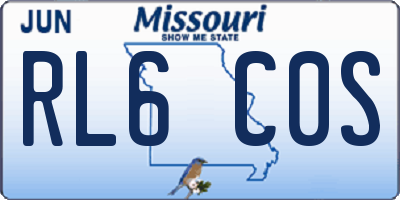 MO license plate RL6C0S