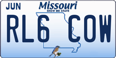 MO license plate RL6C0W