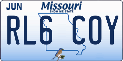 MO license plate RL6C0Y