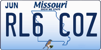 MO license plate RL6C0Z