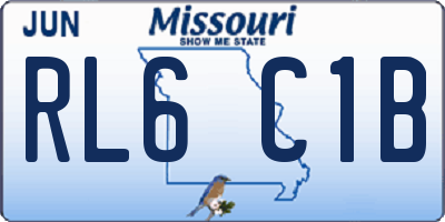 MO license plate RL6C1B