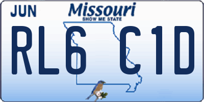 MO license plate RL6C1D