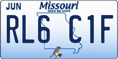 MO license plate RL6C1F