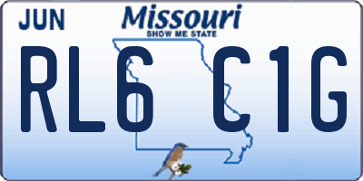 MO license plate RL6C1G