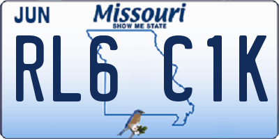 MO license plate RL6C1K