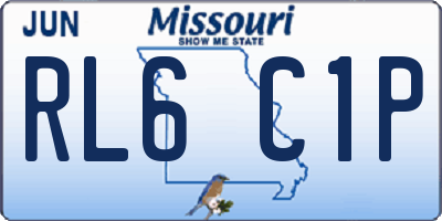 MO license plate RL6C1P