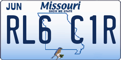 MO license plate RL6C1R