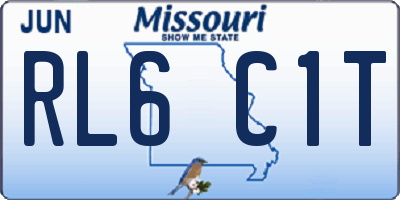 MO license plate RL6C1T