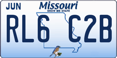 MO license plate RL6C2B