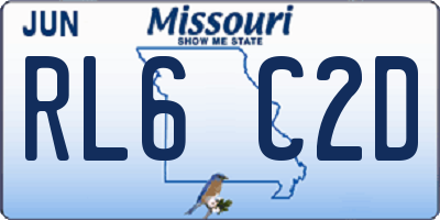 MO license plate RL6C2D