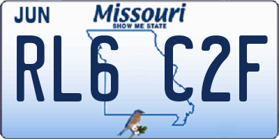 MO license plate RL6C2F