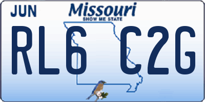 MO license plate RL6C2G