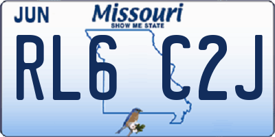 MO license plate RL6C2J