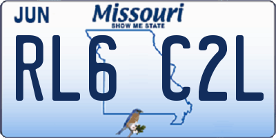 MO license plate RL6C2L