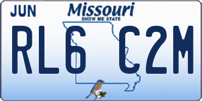 MO license plate RL6C2M