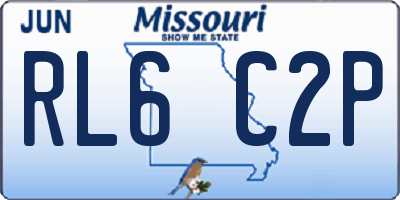 MO license plate RL6C2P