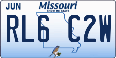 MO license plate RL6C2W