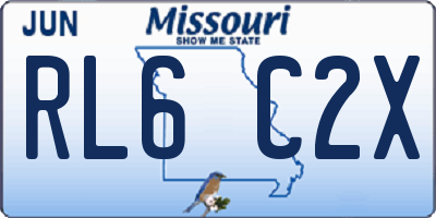 MO license plate RL6C2X