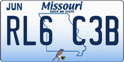MO license plate RL6C3B