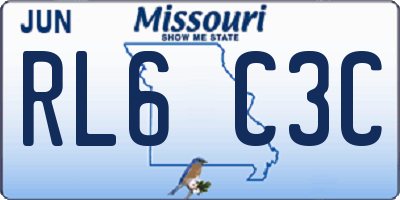 MO license plate RL6C3C