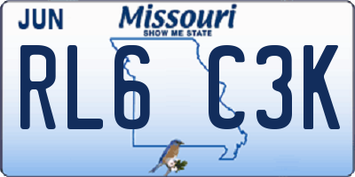 MO license plate RL6C3K