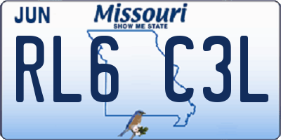 MO license plate RL6C3L
