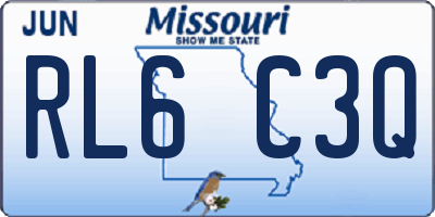 MO license plate RL6C3Q