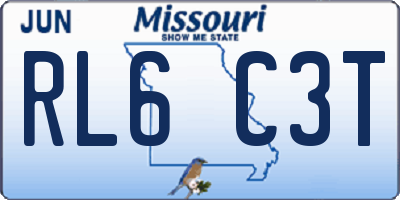 MO license plate RL6C3T