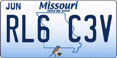 MO license plate RL6C3V